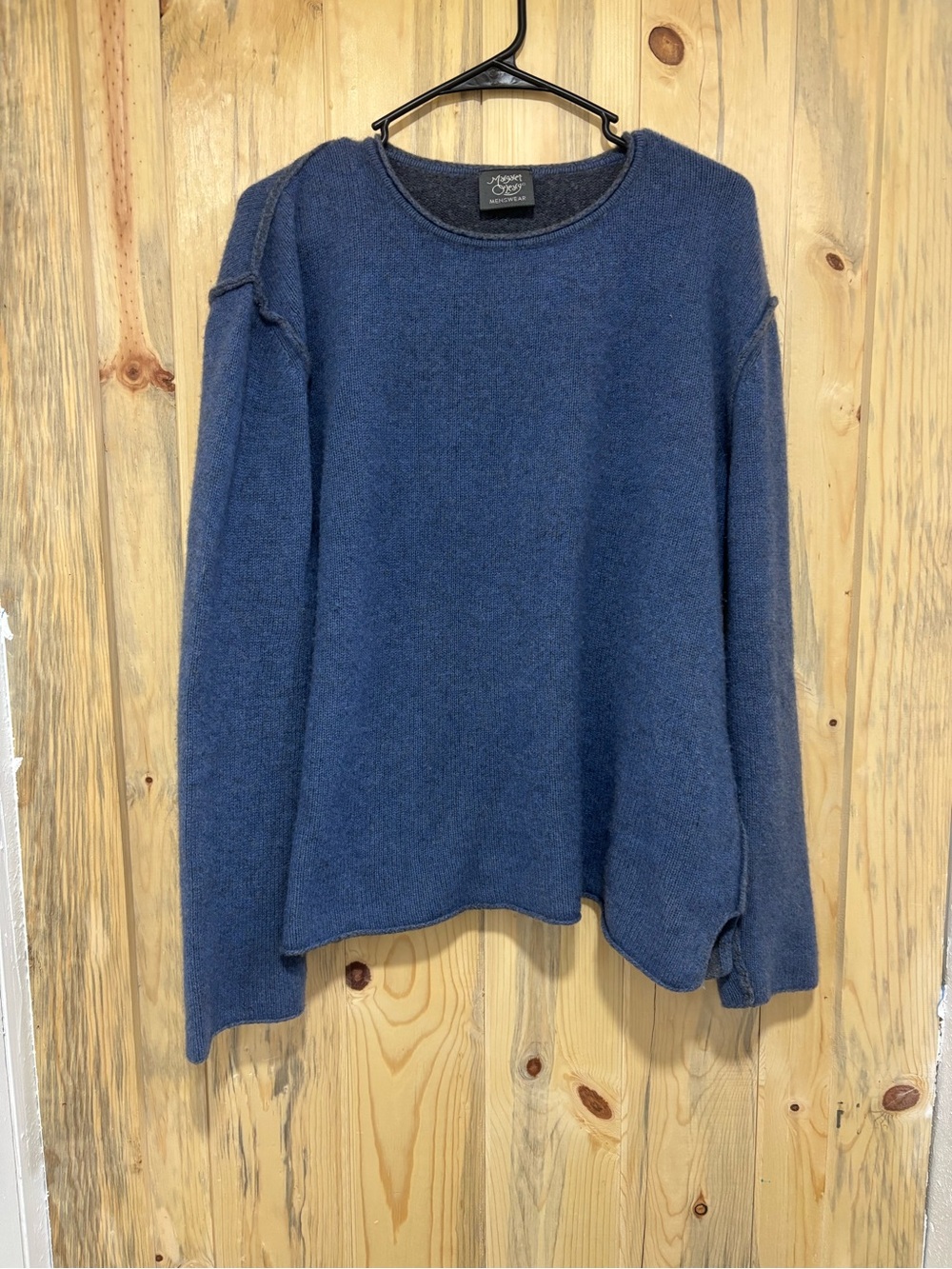 Margaret O'Leary Blue Knit Crewneck Sweater